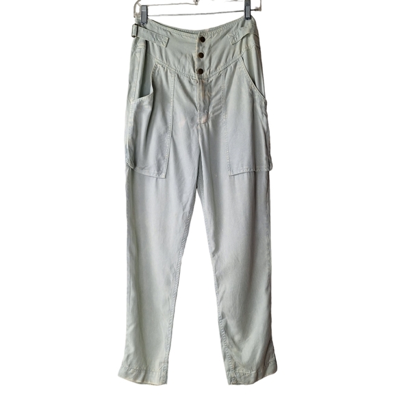 NEW Young Fabulous & Broke Small High Rise Tencel Pant Water Potassium Wash Mint - Picture 1 of 16